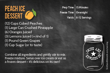 Print a recipe for Peach Ice Dessert