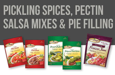 Explore pickling spices, pectin and jam mixes, salsa mixes, and pie filling mixes!