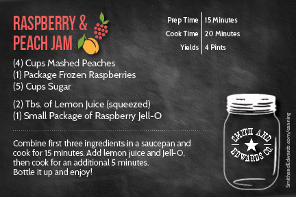 Print a recipe for Raspberry Peach Jam
