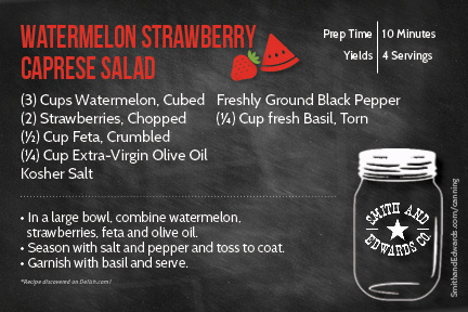 Print a recipe for Watermelon Strawberry Caprese Salad