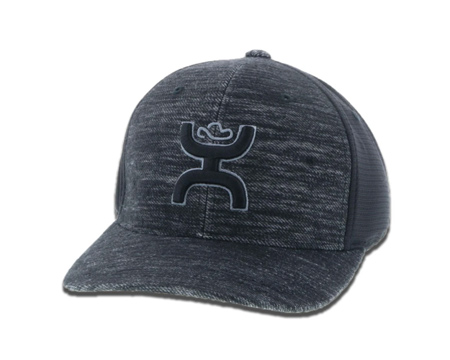 Hooey® Ash Original Logo Mesh Flexfit Hat - Heather Black