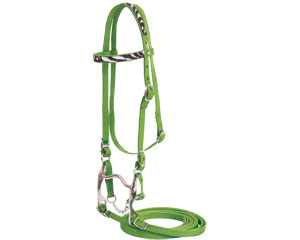 5/8" Nylon Pony Bridle with Bling and Zebra Accents