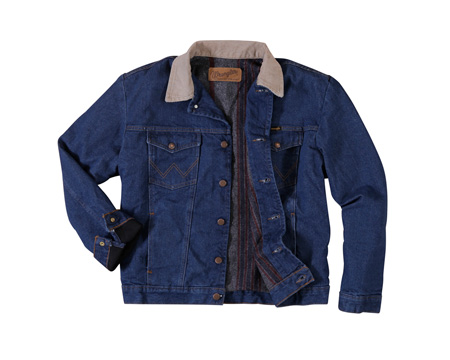 Wrangler® Men's Blanket-Lined Corduroy Collar Denim Jacket