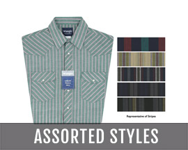 Wrangler® Men's Western Big & Tall Long Sleeve Striped Shirts - Assorted