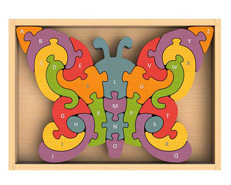 BeginAgain® A to Z Wooden Puzzle - Butterfly