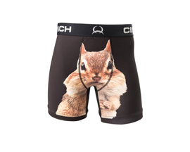 Cinch® Men's Black Squirrel Print 6-inch Boxer Briefs