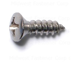 Midwest Fastener® Stainless Steel Phillips Oval Sheet Metal Screws