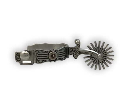 Jeremiah Watt Spurs - Floral Ball Shank 2.25-inch 21 Point Rowels
