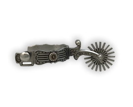 Jeremiah Watt Spurs - Floral Ball Shank 2.25-inch 21 Point Rowels