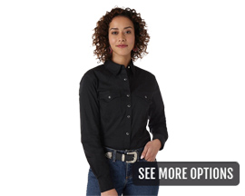 Wrangler® Women's Long Sleeve Solid Snap Shirt