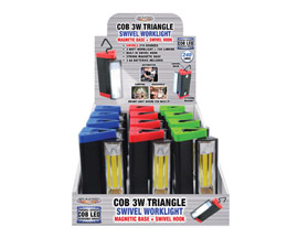 Blazing LED® COB 3W Triangle Swivel Worklight - Assorted Colors