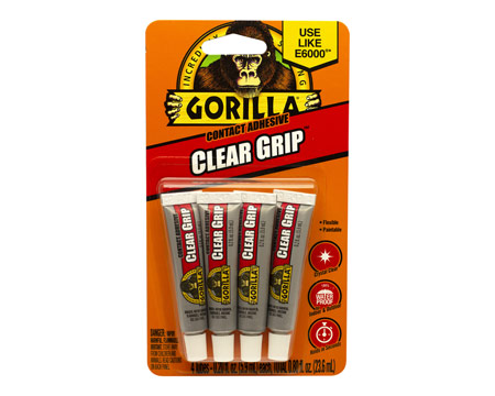 Gorilla® 4-Pack Clear Grip Contact Adhesive - 0.8 fl. oz.