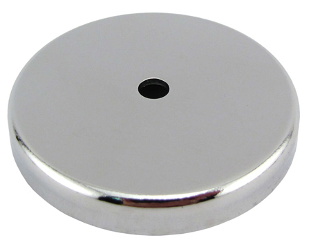 MAGNET SOURCE .375 in. Ceramic Round Base Magnet 65 lb. pull 3.4 MGOe Silver 1 pc