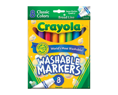 Crayola® Classic Colors Assorted Broad Tip Washable Markers - 8 pack