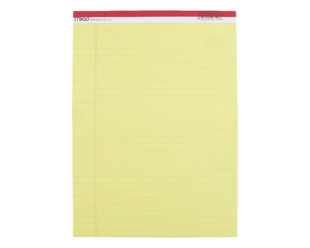 Mead® Yellow Ruled Legal Pad - 11 in. x 8.5 in.
