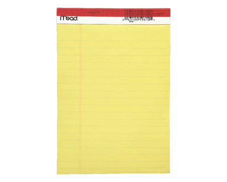 Mead® Yellow Ruled Legal Pad - 8 in. x 5 in.