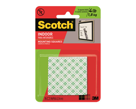Scotch® Double-Sided White Indoor Mounting Squares - 1 in.