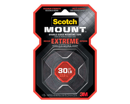 Scotch® Mount Extreme Double-Sided Black Mounting Tape - 0.5 in. x 2.22 yd.