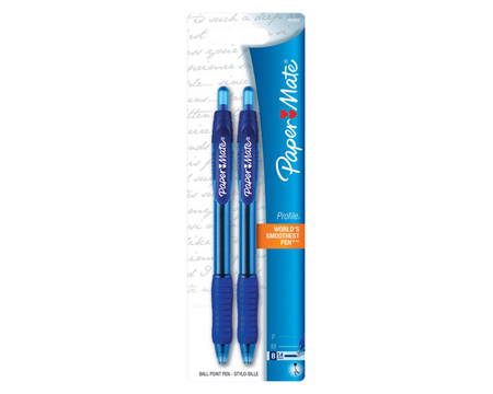 Paper Mate® Profile 1.4mm Retractable Blue Ball Point Pens - 2 pack