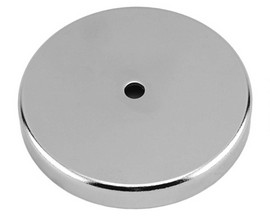MAGNET SOURCE  .303 in. Ceramic Round Base Magnet 25 lb. pull 3.4 MGOe Silver 1 pc