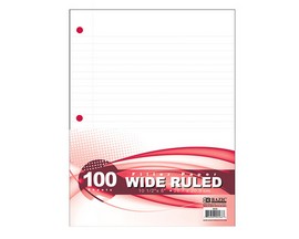 Bazic® Loose Leaf Wide Ruled Filler Paper - 100 count