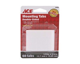 Ace® 0.5 in. x 0.75 in. Double-Sided White Mounting Tabs - 60 pack