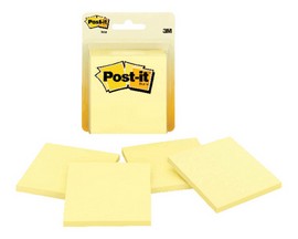 Post-it® 3 in. W X 3 in. L Canary Yellow Sticky Notes 4 pad