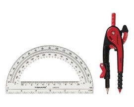 FISKARS® 12 in. Compass and Protractor Set Protractor Included
