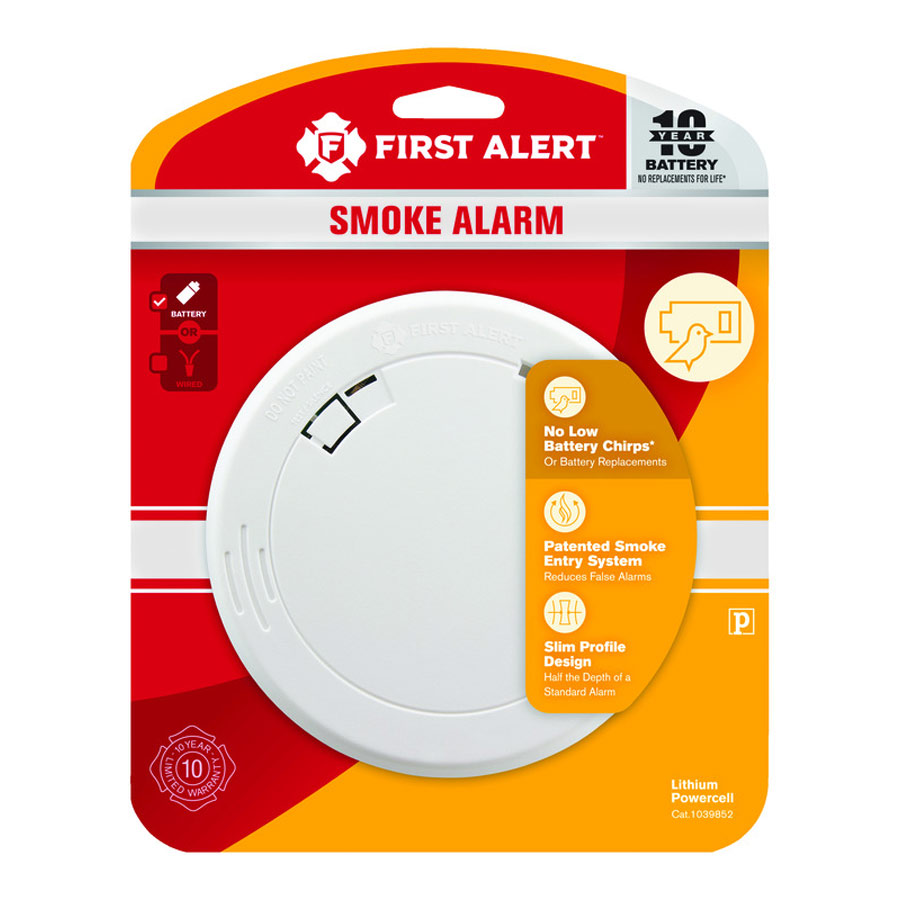 Resideo® First Alert 10-year Battery Operated Slim Body Smoke Alarm