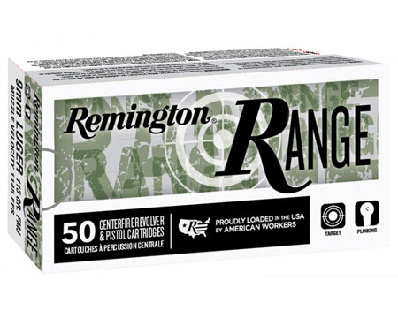 Remington® Range Centerfire 9mm FMJ Ammunition