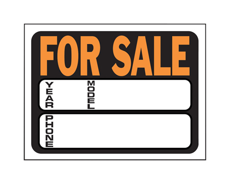 Hy-Ko® Tape-On 8.5x12 in. Classic Orange & Black Plastic Sign - Car For Sale