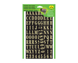 Hy-Ko® Self-Adhesive 1 in. Letter/Number/Symbol Set - Gold & Black Mylar