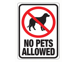 Hy-Ko® Tape-On 8.5x12 in. Red & White Plastic Sign - No Pets Allowed