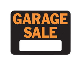 Hy-Ko® Tape-On 8.5x12 in. Classic Orange & Black Plastic Sign - Garage Sale