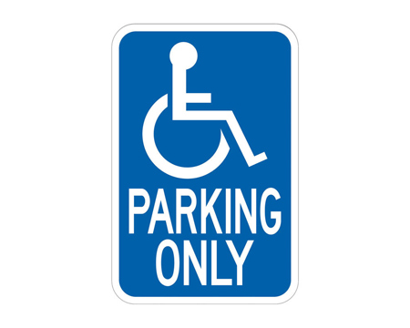 Hy-Ko® Heavy Duty 18x12 in. Metal Highway Sign - Handicap Parking Only