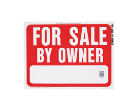 Hy-Ko® Tape-On 18x24 High-Visibility Red & White Plastic Sign - For Sale by Owner