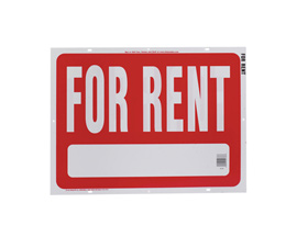 Hy-Ko® Tape-On 18x24 in. High-Visibility Red & White Plastic Sign -  For Rent