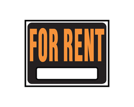 Hy-Ko® Tape-On 14.5x18.5 in. Black & Orange Plastic Sign - For Rent