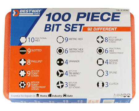 Bestway® Tools 100-Piece Driver Bit Set