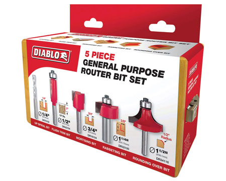 Diablo® 5-Piece General Purpose Carbide Router Bit Set
