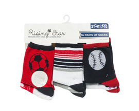 Four Seasons® 6-pack Sports Toddler Socks - 2T - 4T