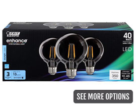 Feit Electric® 40 Watt Equivalent Dimmable G25 Clear LED Light Bulbs - 3 Pack