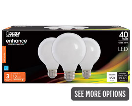 Feit Electric® 40 Watt Equivalent Dimmable G25 Powdered LED Light Bulbs - 3 Pack
