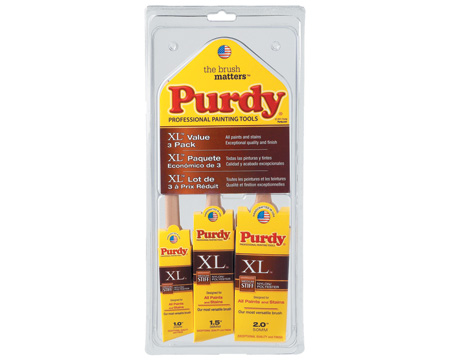 Purdy® XL™ Dale™ Medium Stiff Nylon/Poly 3-Piece Paintbrush Set