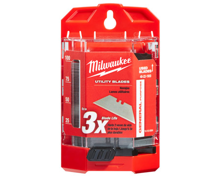 Milwaukee® General Purpose Utility Blades Mountable Dispenser - 100 Pack