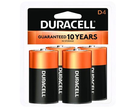 Duracell® Coppertop D Alkaline Batteries - 4 pack