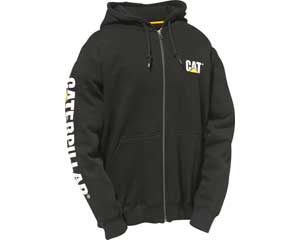 CAT Men's Zippered Hooded Sweatshirt