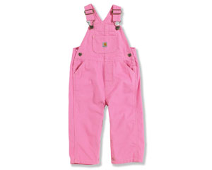 Carhartt® Infant Toddler Girls' Washed Microsanded Pink Overalls (3m-24m)