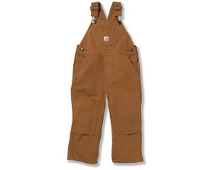 Carhartt® Toddler Boy's Duck Washed Bib Overalls - Brown