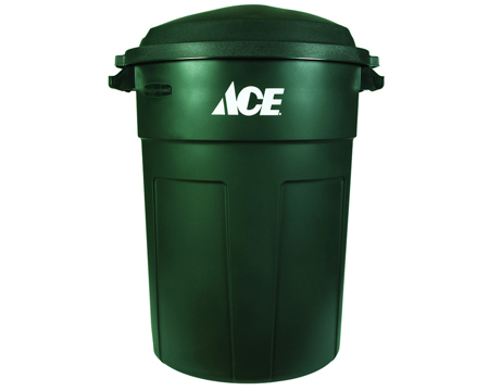 Ace® 32-gallon Plastic Trash Can with Lid - Green